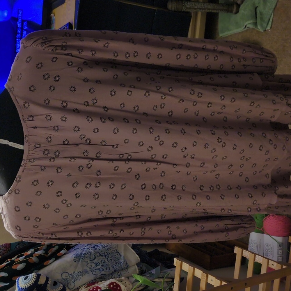 Free People Mauve Taupe Beck Long Sleeve Mini Tunic Small - Picture 6 of 6